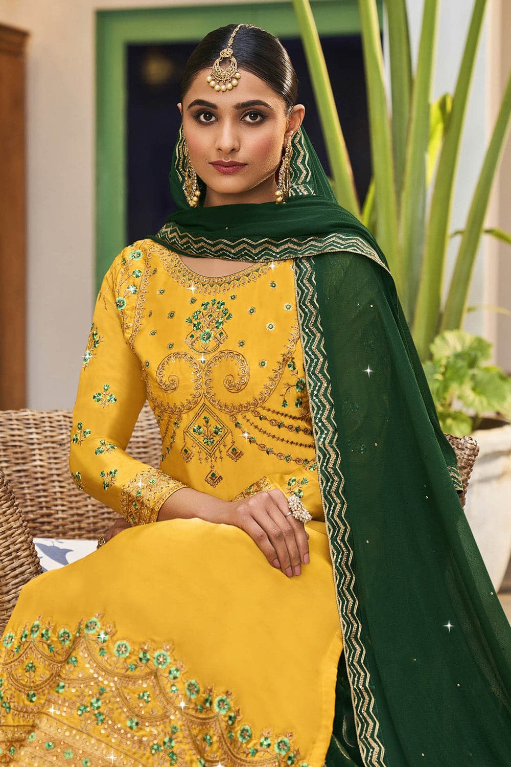 Yellow Churidar Salwar Suit buy online - Salwar Kameez